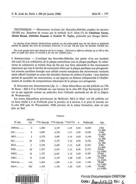 PDF Mouvements verticaux des Nouvelles Hébrides pendant les derniers