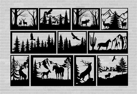 Wildlife Svg DXF Files For Laser Metal Wall Art Files For Etsy