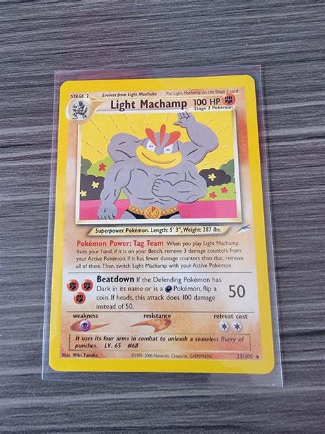 Pokemon LIGHT MACHAMP Card NEO DESTINY Set 25 105 Non Holo RARE NM