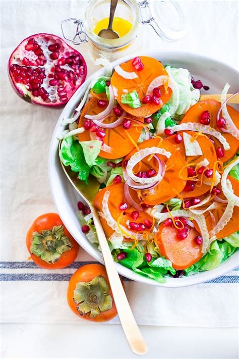 Persimmon Salad With Fennel And Pomegranate