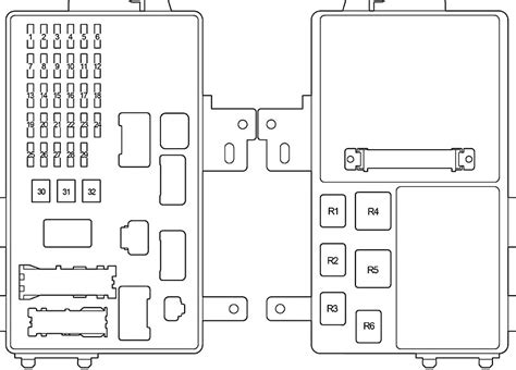 Lexus Es 300 Y Es 330 Xv30 2001 2006 Caja De Fusibles Y Relés Esquema Fusibles Diagrama