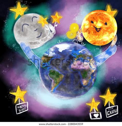 Earth Day Animated Illustration Sun Moon Stock Illustration 2280043559 ...