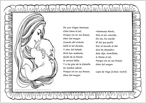 Peques Y Pecas Fichas Para Colorear De Poemas A La Virgen