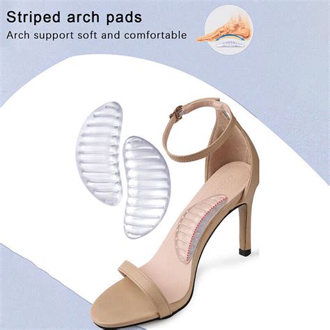 Pair Clear Silicone Gel Arch Support Shoe Insert Flat Foot Corrector