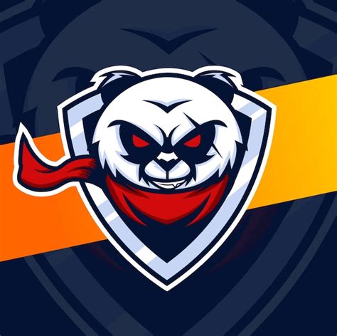 Création De Logo Esport Mascotte Panda Vecteur Premium