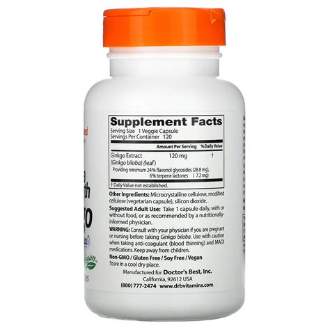 Doctor's Best Extra Strength Ginkgo Enhances Mental Clarity