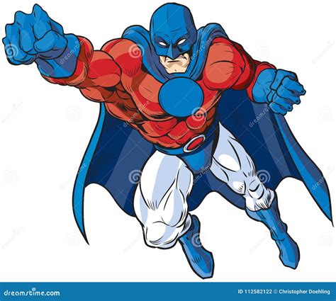 Patriotic Male Superhero Vector Cartoon Stock Vector Illustration Of