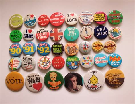 Vintage Pinback Buttons Misc Novelty Pins You Choose Genuine Vintage