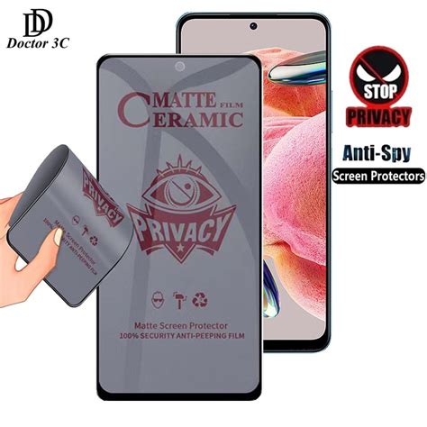 Full Cover Anti Spy Privacy Ceramic Tempered Film Glass For Redmi Note