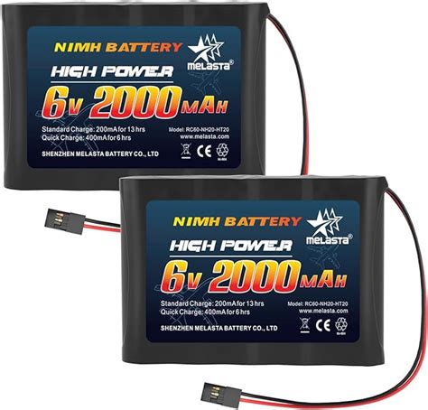 Amazon Melasta RC Receiver Battery 6V 2000mAh Rechargeable NiMH