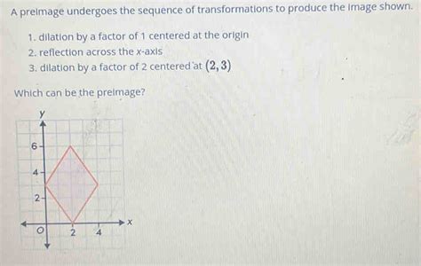 A Preimage Undergoes The Sequence Of Transformations To Produce The