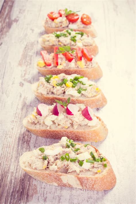 Crusty Sandwiches with Mackerel or Tuna Fish Paste, Healthy Nutrition Stock Photo - Image of ...