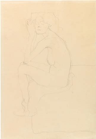 Seated Nude Turned To The Left With Hands To The Right Temple By