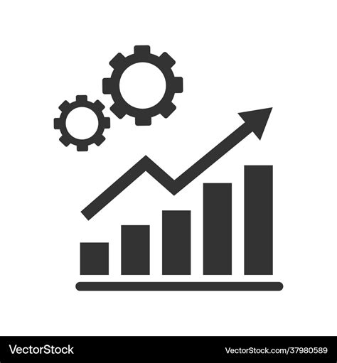 Efficiency Increase Graphic Icon With Gears Vector Image