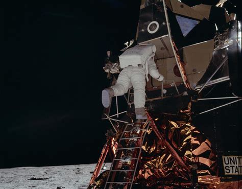 Buzz Aldrin Exiting Apollo Lunar Module NASA S Apollo 11 Mission