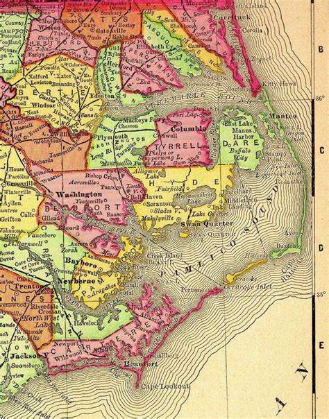 1895 Map Of Eastern North Carolina