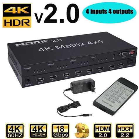 Hdmi 20 Matrix 4x4 Hdmi Matrix 4x4 Hdmi Splitter Switcher 4 In 4 Out