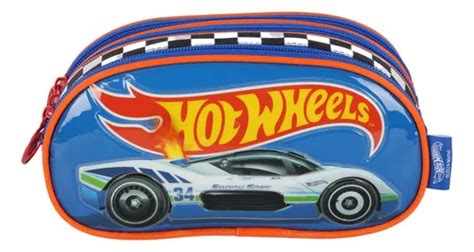 Estojo Triplo Escolar Meninos Hot Wheels Ei Frete grátis