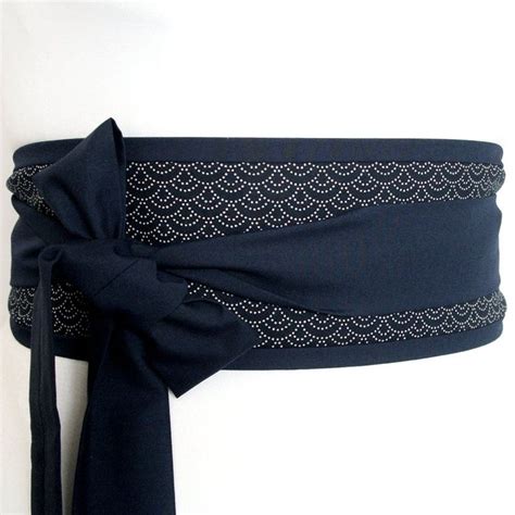 Ceinture Obi Indigo Bleu Marine Seigaiha Traditionnel Japonais Japonais