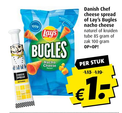 Danish Chef Cheese Spread Of Lay S Bugles Nacho Cheese Aanbieding Bij Boni