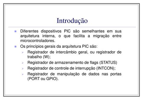 Ppt Sistemas Embarcados Microcontroladores Pic Powerpoint