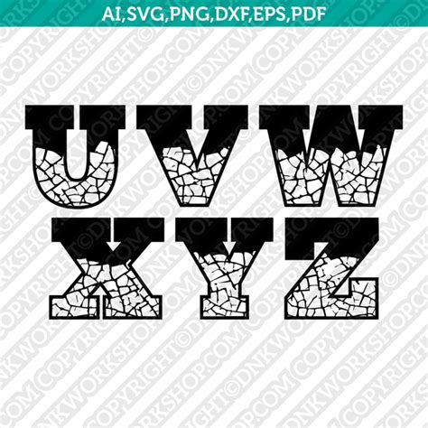 Drought Crack Letter Font Alphabet Svg Cricut Cut File Clipart Png Eps