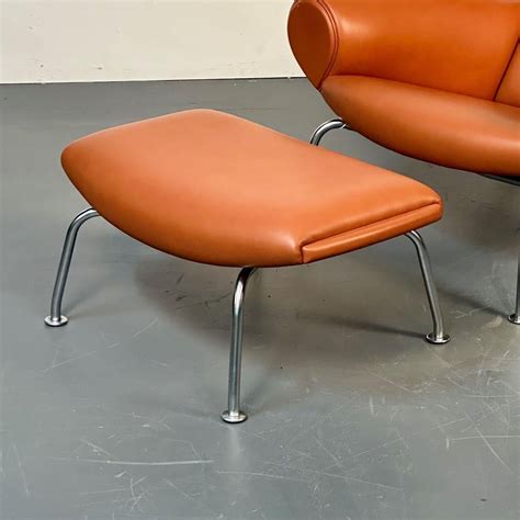 Danish Mid Century Modern Ox Lounge Chair And Ottoman By Hans Wegner