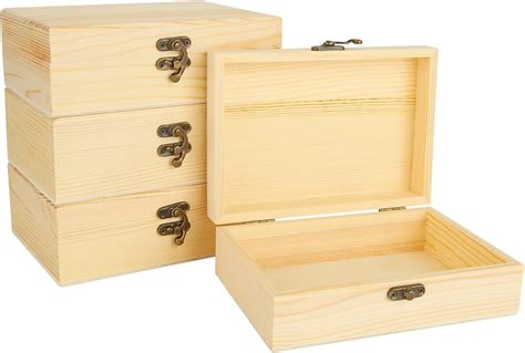 Amazon OMUFBTO 2Pcs Unfinished Wooden Box Small Wooden Gift Boxes