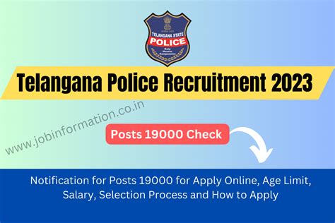 Telangana Police Recruitment 2023 Apply Online Post Check Age Limit