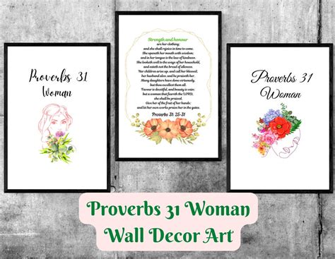 Proverbs 31 Woman Printable Wall Art for Mothers Day or Any Occasion