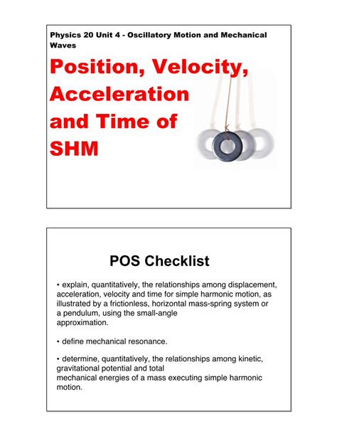 PDF Physics 20 Unit 4 Oscillatory Motion And Mechanical