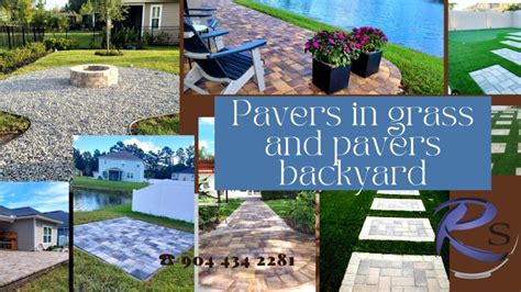 Pavers In Grass And Pavers Backyard R Souza Pavers