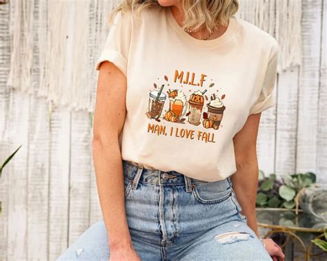 Milf Man I Love Fall T Shirt Halloween Latte Drink Cups Gift Fall Fridaystuff