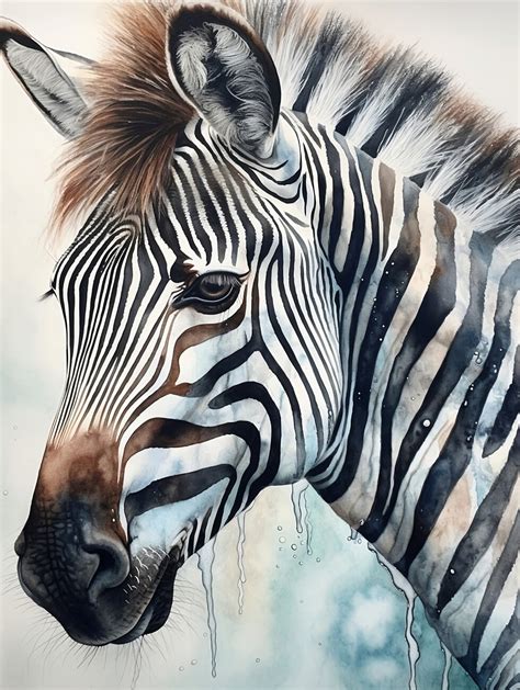 Illustration Artistiques Watercolor Zebra Europosters