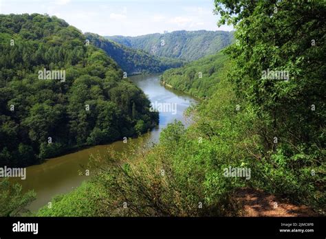 Mettlach Saar Loop Saarschleife View From The Trail Into The Saar