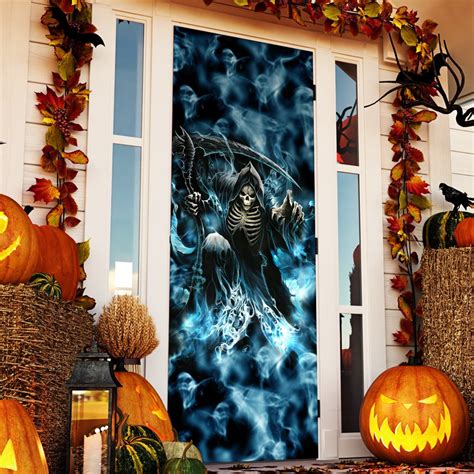 Grim Reaper Halloween Door Cover Qnk554d Flagwix