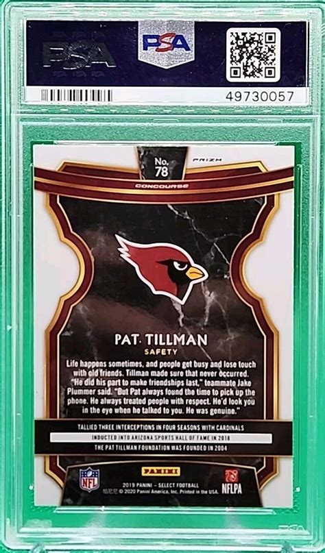 Panini Select Pat Tillman Concourse Silver Prizm Psa Ebay