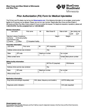 Fillable Online Prior Authorization PA Form For Medical Injectables