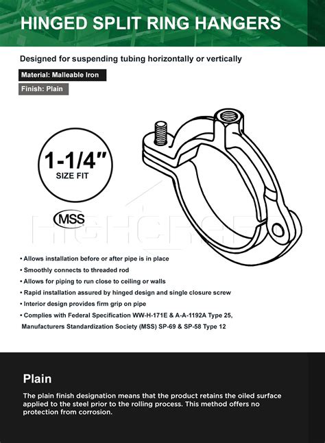 Snapklik HIGHCRAFT HINGB 114 5 Industrial Decor Hinged Split Ring