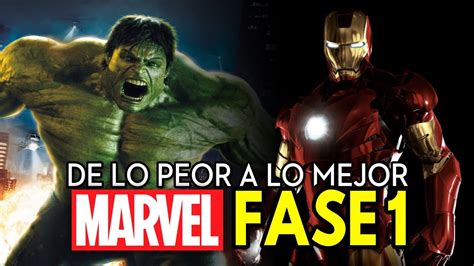 De Lo Peor A Lo Mejor De La Fase 1 De Marvel Studios YouTube