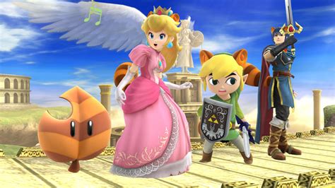 Archivo Peach Toon Link Y Marth Bajo Los Efectos De La Superhoja SSB4