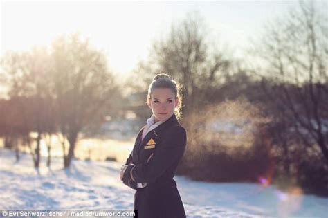 German flight attendant shows off her yoga skills | Daily Mail Online