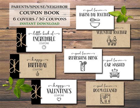 Coupons Mom Dad Coupon Book Instant Download Diy Printable Christmas