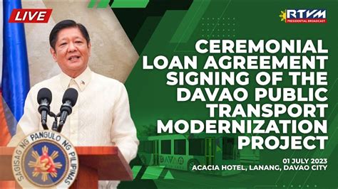 Ceremonial Loan Agreement Signing For The Davao Public Transport