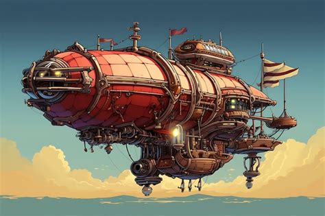 Premium AI Image | Steampunk Airship Embark on a HighFlying Adventure ...