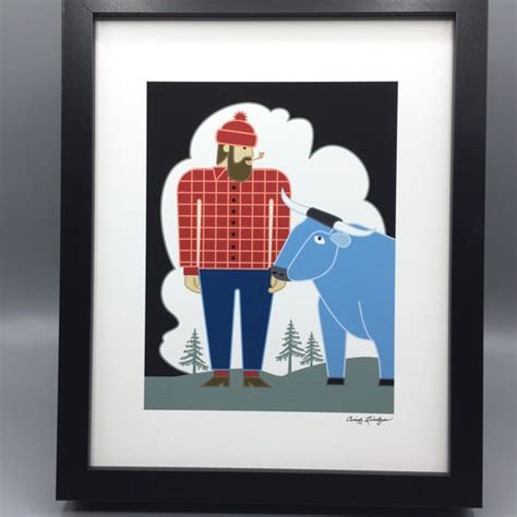 Paul Bunyan And Babe Blue Ox Art Print Etsy