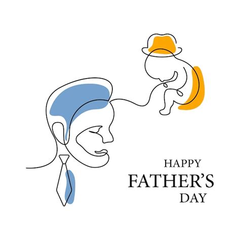 Premium Vector One Continuous Line Drawing Of Father And His Baby