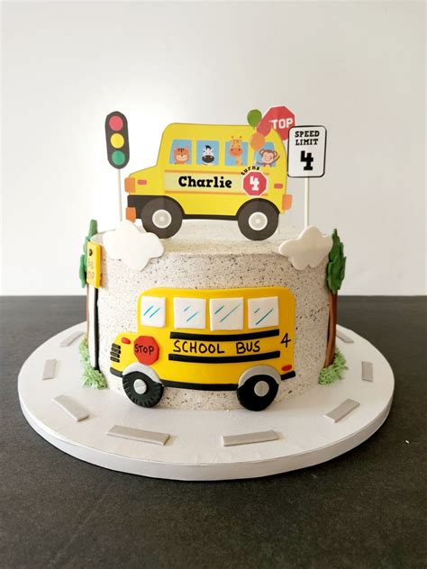 Bus Themed Birthday Cake for Kids