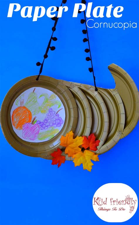 Paper Plate Cornucopia Craft for a Kid's Thanksgiving Craft