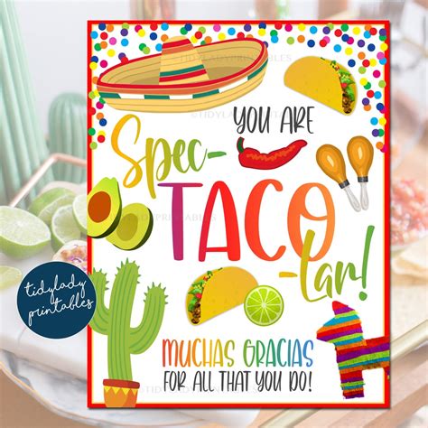 Spec Taco Lar Appreciation Printable Sign Teacher Appreciation Week